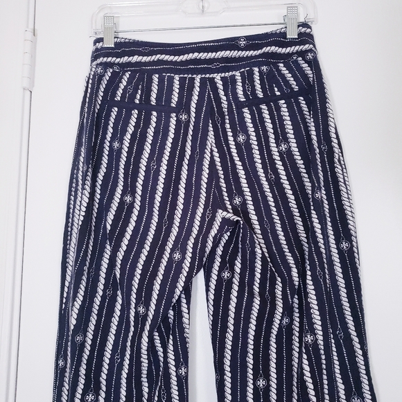 Tory Burch Blue Nautical Print Sailor Pants - Picture 10 of 15